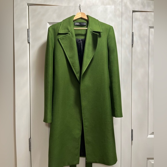 Zara Green Wrap Coat - Picture 1 of 6